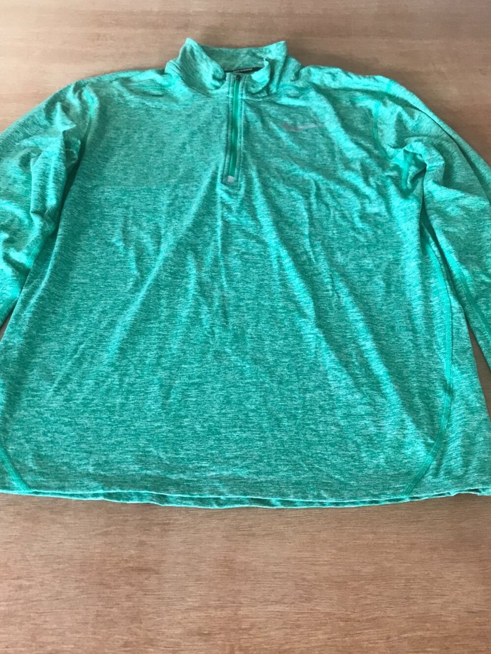 Nike Dri Fit Element Running Top Men L Green 1/4 Zip Moisture Wicking Athleisure